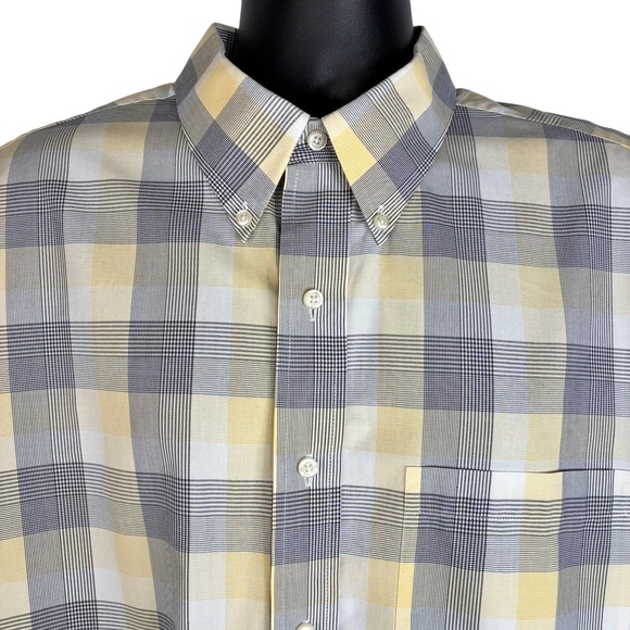 Jos A Bank Traveler's Collection Button Up Shirt Men's XL Long Sleeve Gray Plaid - Picture 5 of 16